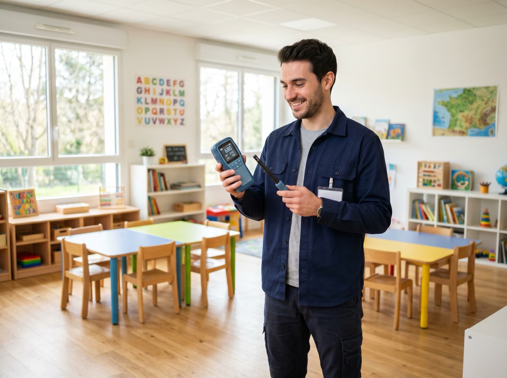Relevé de la qualité de l'air intérieur avec un appareil de mesure