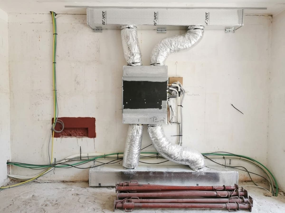 Chantier de climatisation en cours