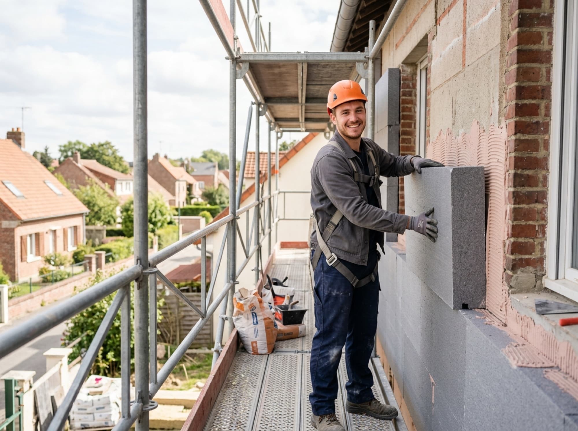 Fixation d'un panneau d'isolation extérieure (ITE) sur la façade